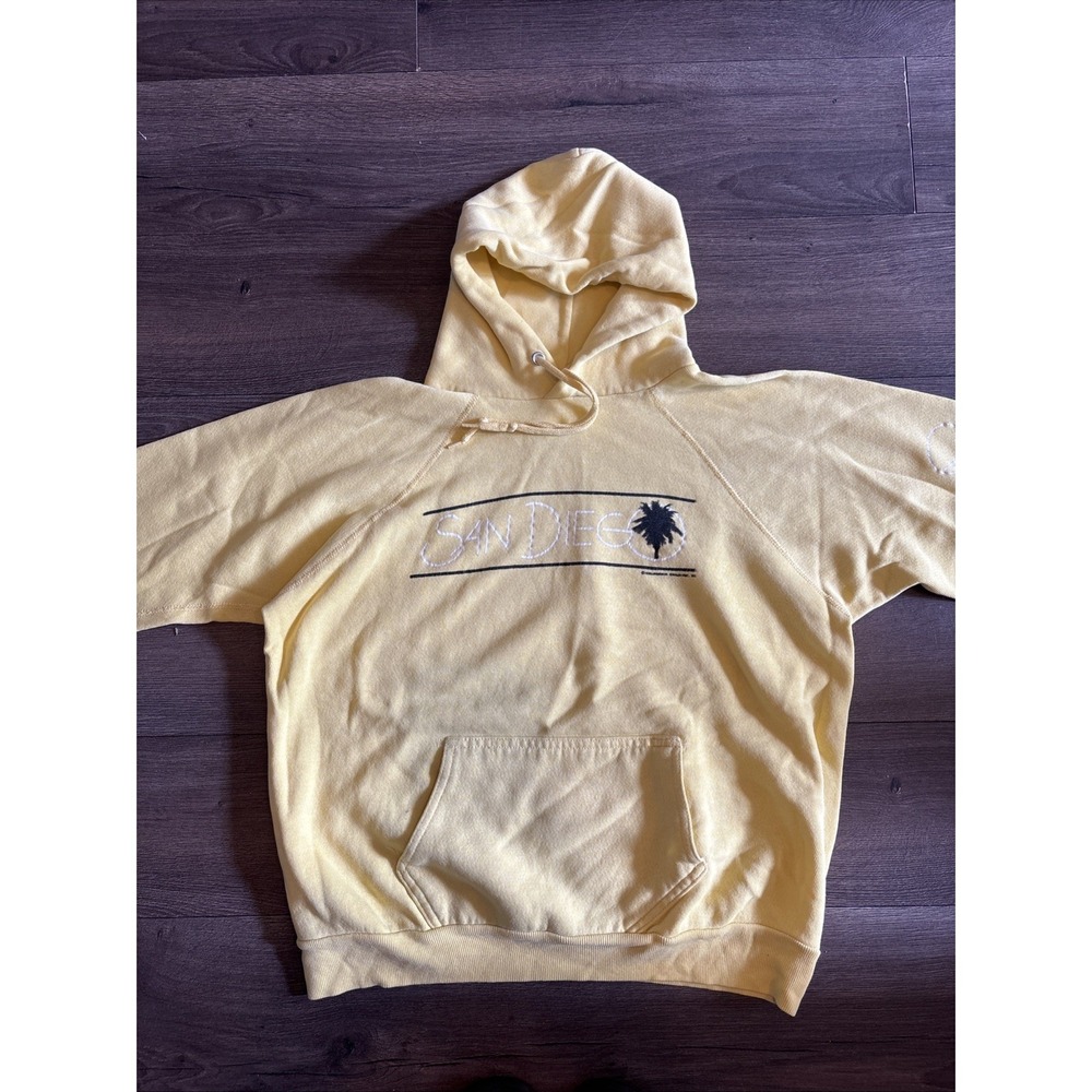Vintage Tultex San Diego California‎ Hoodie Girls Youth Large Pullover Yellow